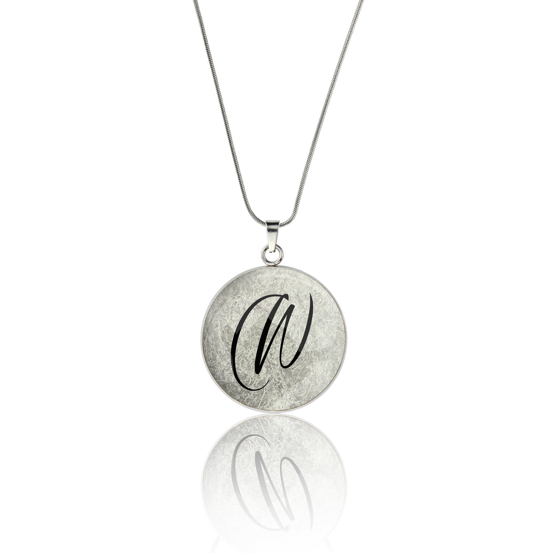 INITIAL CIRCLE PENDANT ON A CHAIN NECKLACE - MFY96S - on Satchel