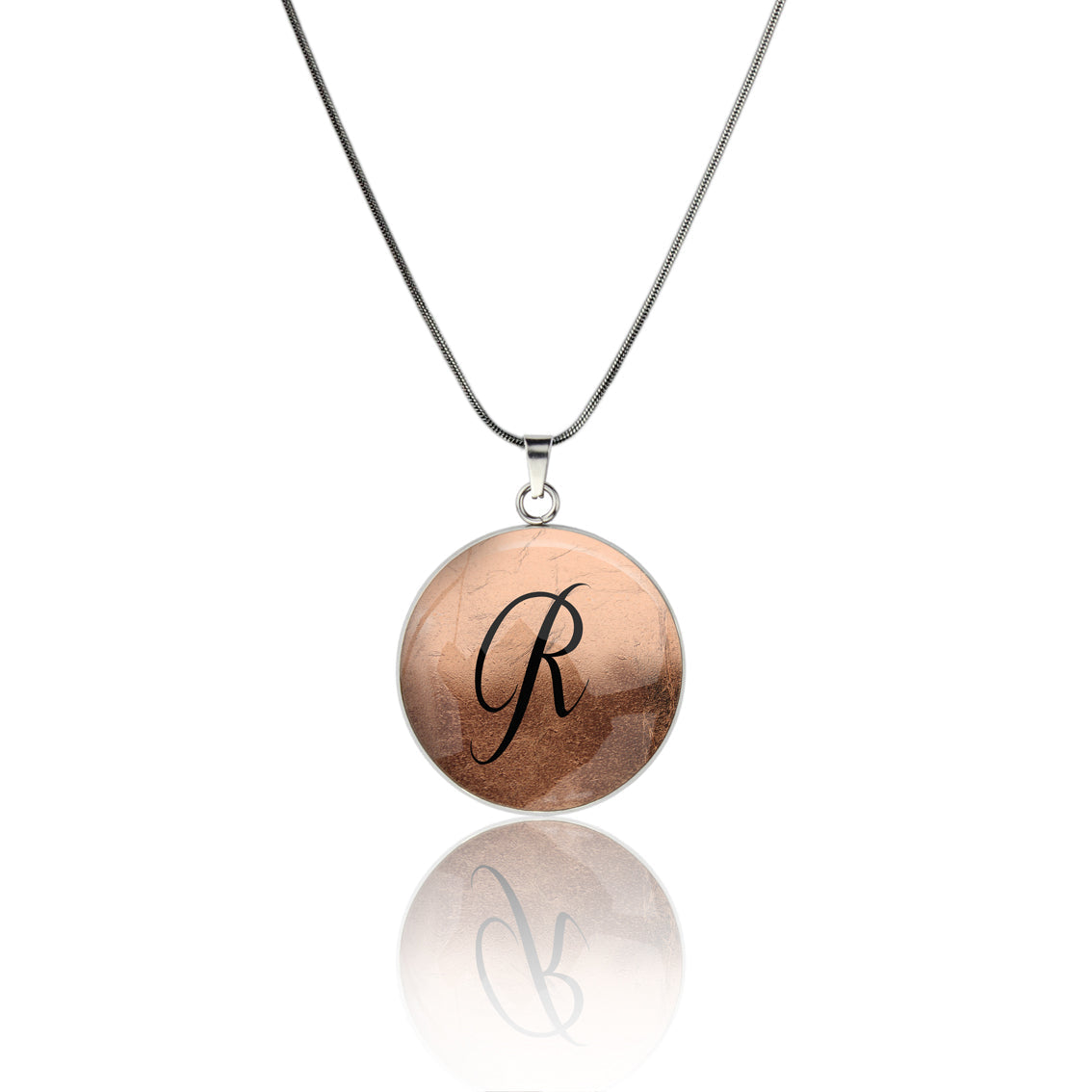 INITIAL CIRCLE PENDANT ON A CHAIN NECKLACE - MFY96S - on Satchel