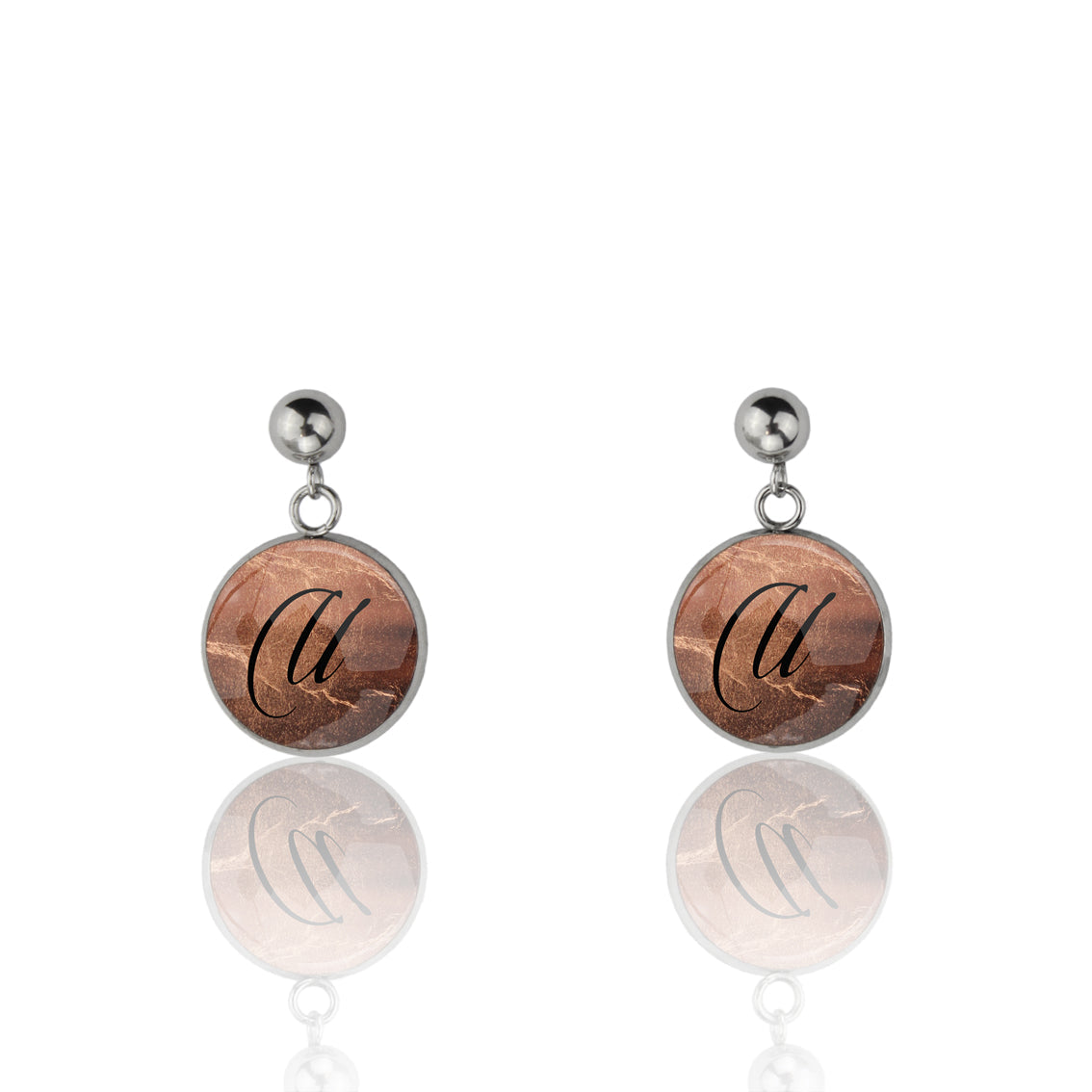INITIAL DROP CIRCLE EARRINGS - MFY94S - on Satchel