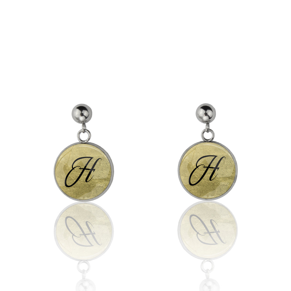 INITIAL DROP CIRCLE EARRINGS - MFY94 - in Circle Box