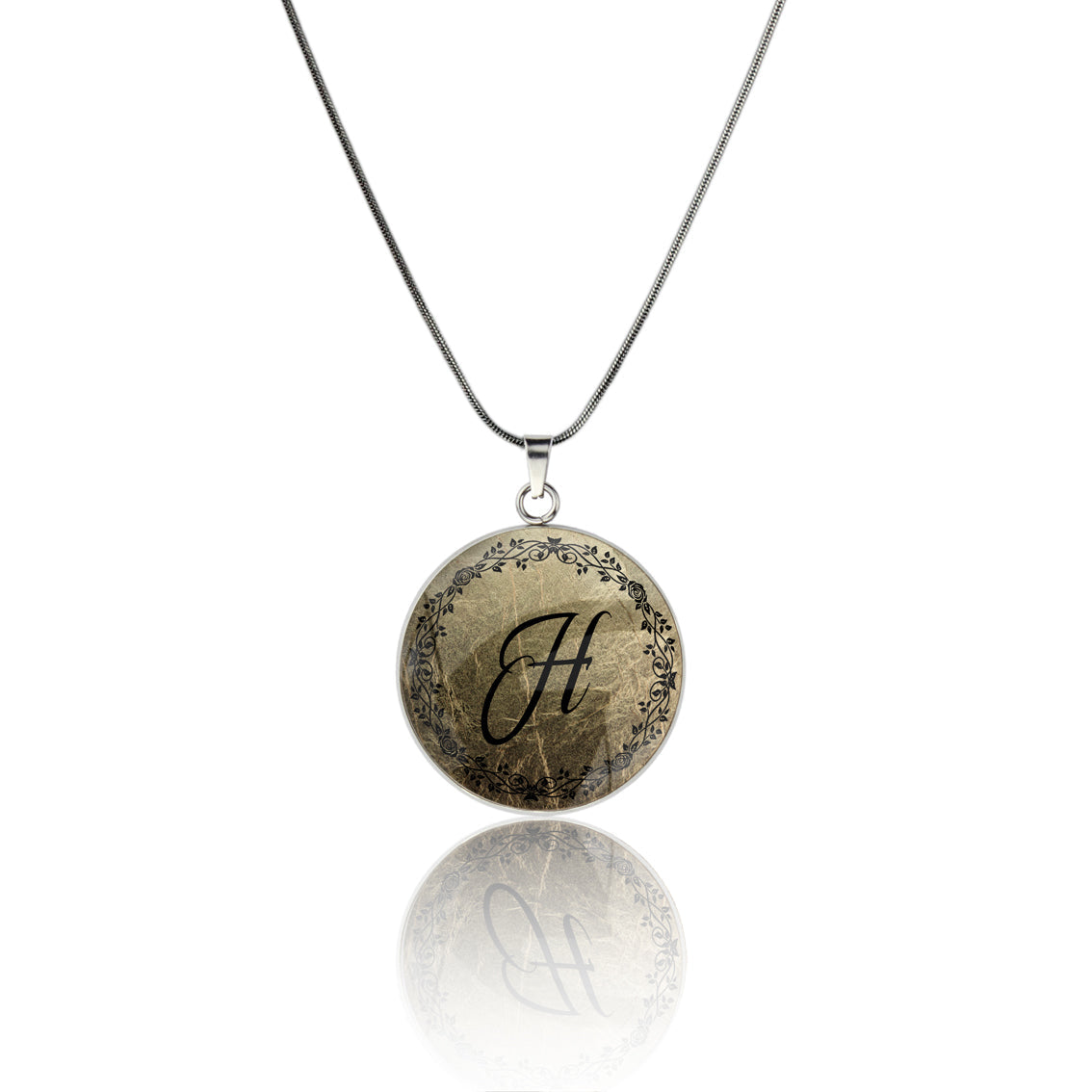 INITIAL CIRCLE PENDANT ON A CHAIN NECKLACE - MFY96S - on Satchel