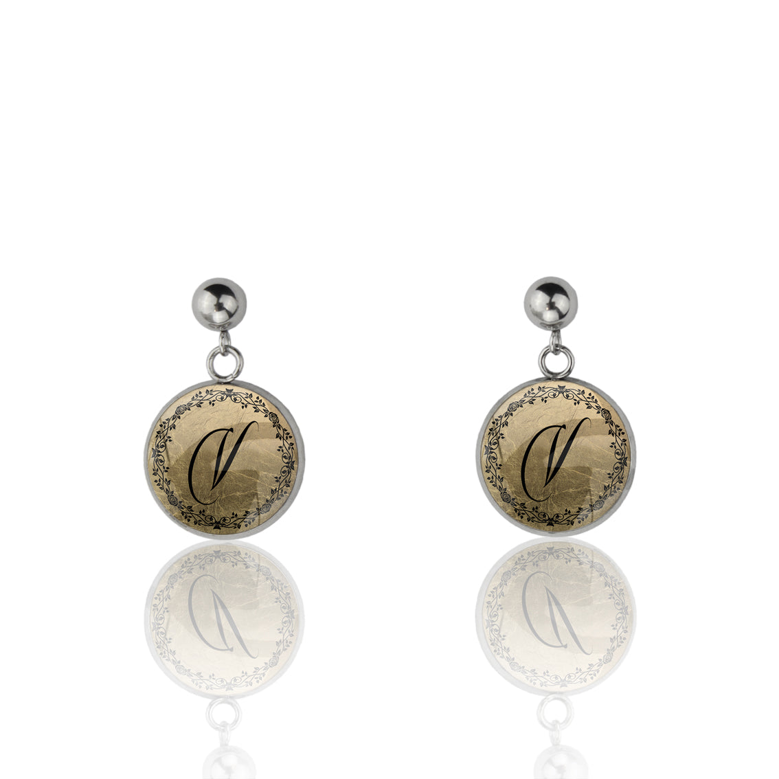 INITIAL DROP CIRCLE EARRINGS - MFY94S - on Satchel