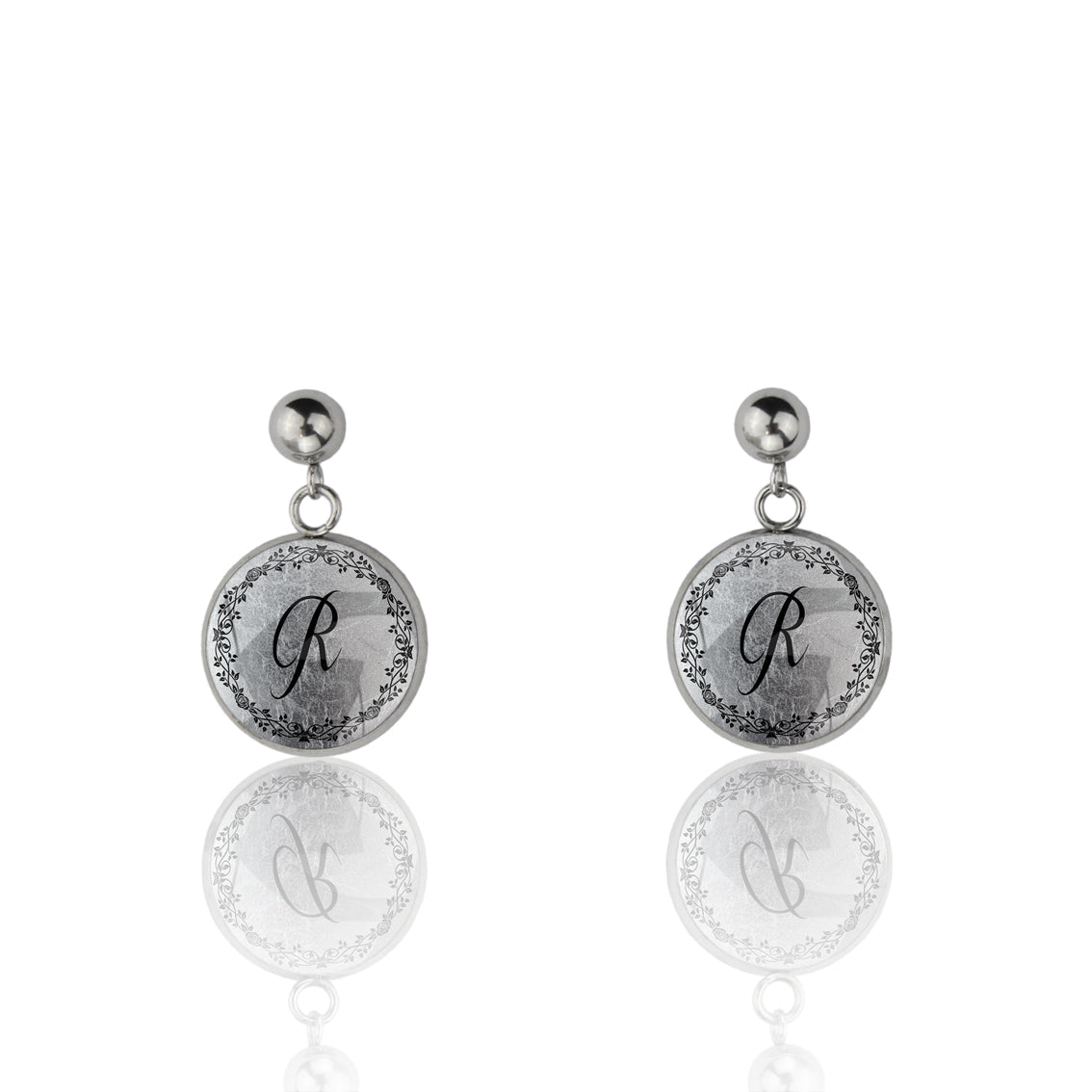 INITIAL DROP CIRCLE EARRINGS - MFY94 - in Circle Box