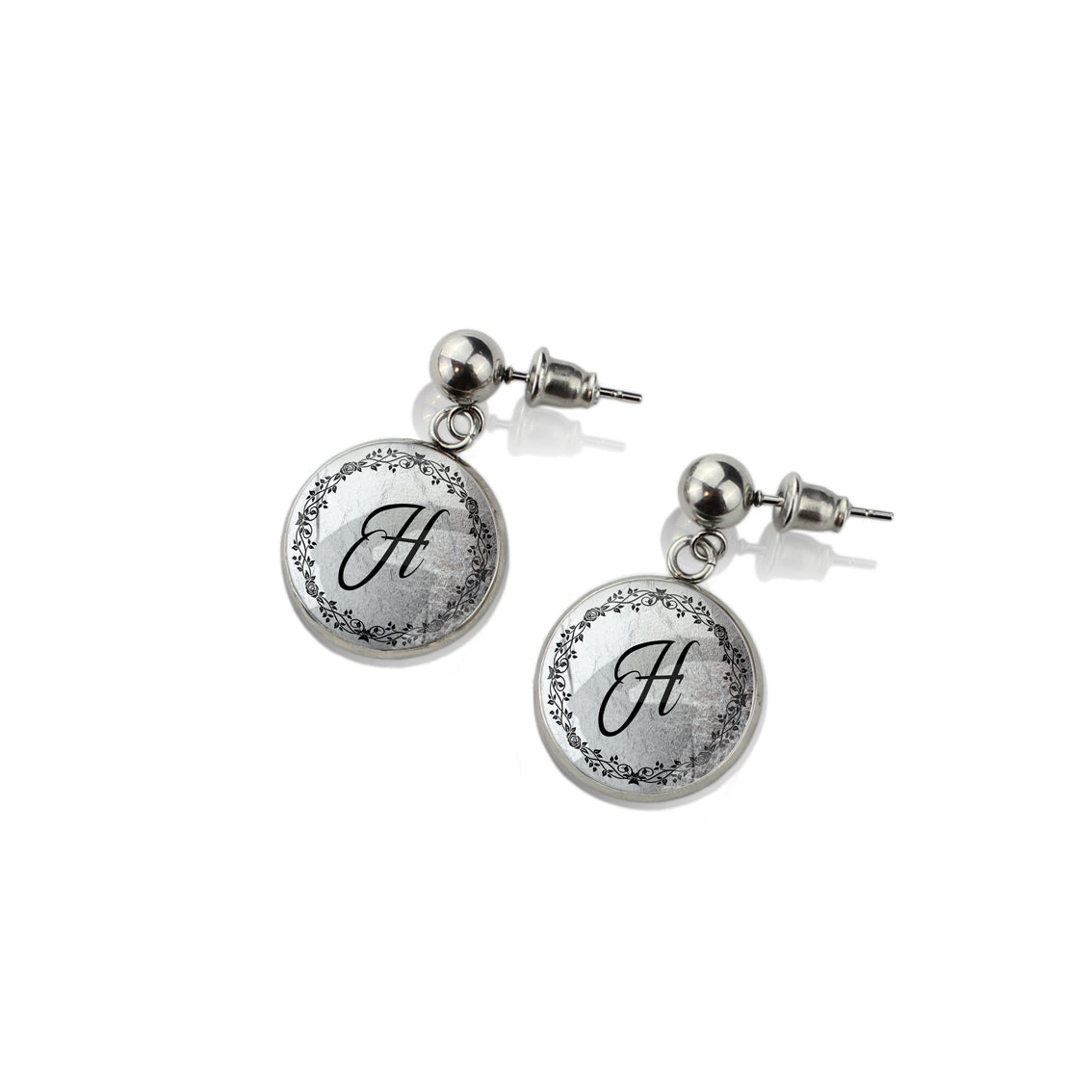 INITIAL DROP CIRCLE EARRINGS - MFY94 - in Circle Box