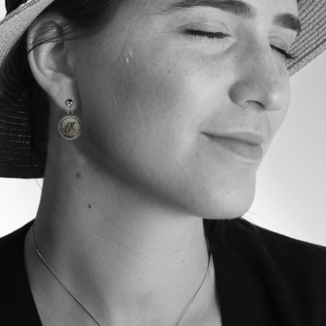 INITIAL DROP CIRCLE EARRINGS - MFY94S - on Satchel