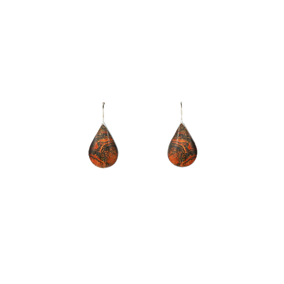 INSPIRED BY NATURE SYDNEY SANDSTONE DANGLE DROP DOMED EARRINGS - D821
