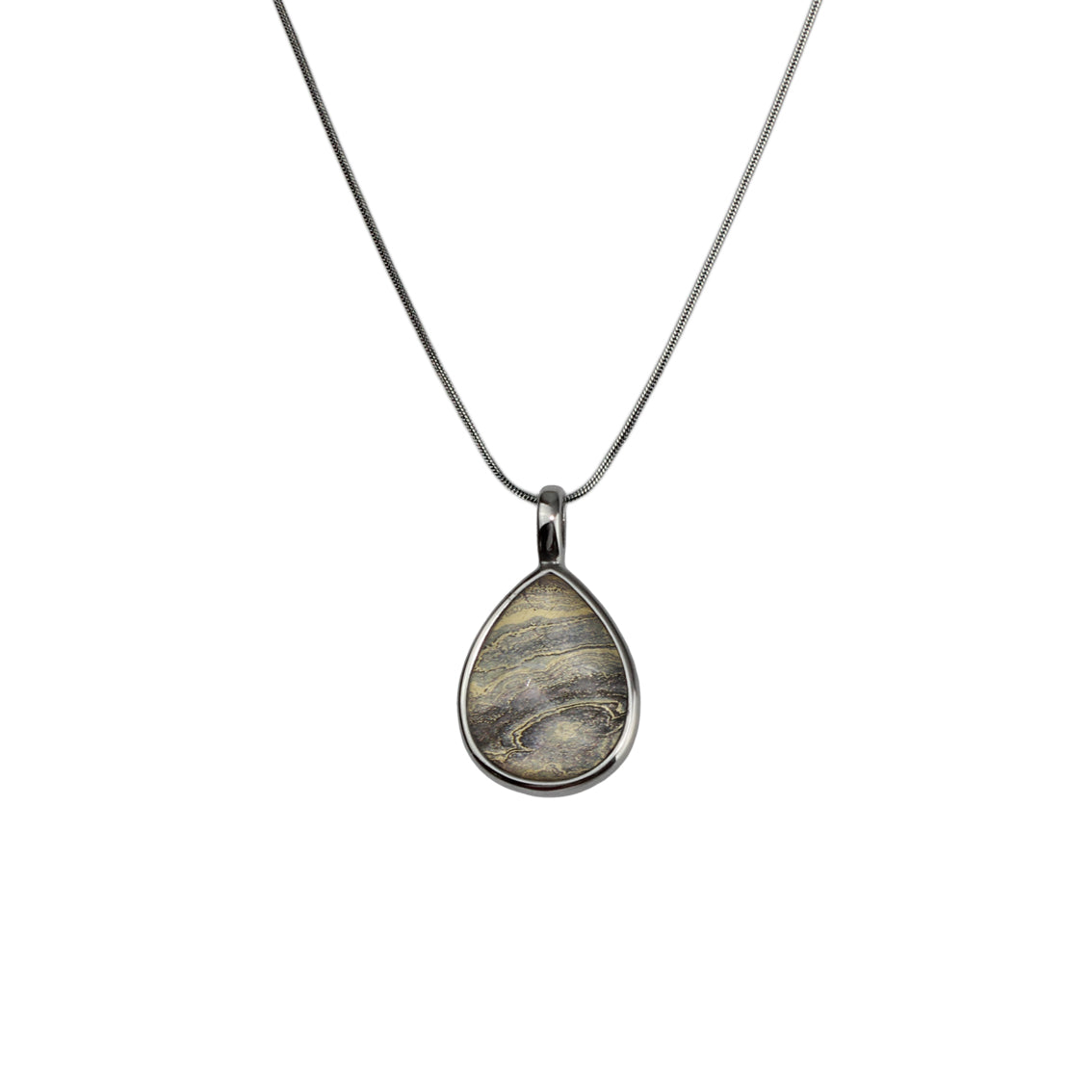 INSPIRED BY NATURE SYDNEY SANDSTONE LARGE DROP PENDANT ON A CHAIN NECKLACE - D824 - in Circle Box