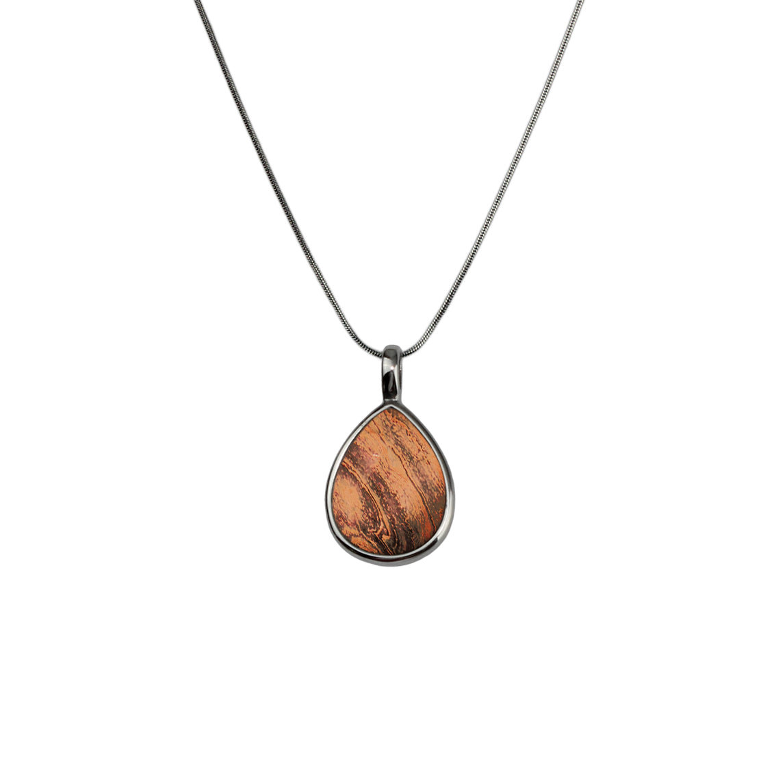 INSPIRED BY NATURE SYDNEY SANDSTONE LARGE DROP PENDANT ON A CHAIN NECKLACE - D824S - on Satchel
