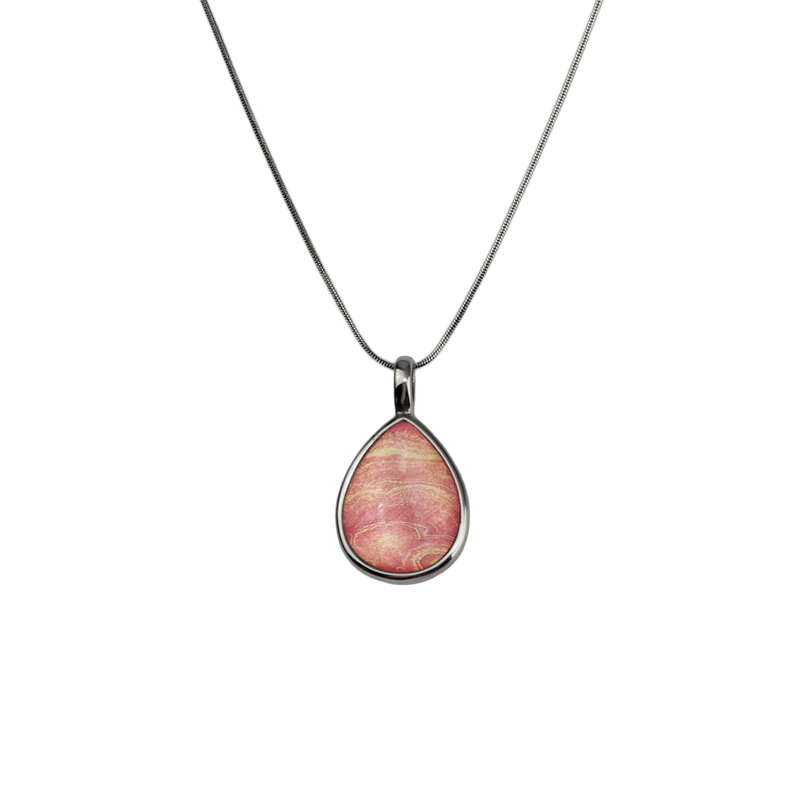 INSPIRED BY NATURE SYDNEY SANDSTONE LARGE DROP PENDANT ON A CHAIN NECKLACE - D824 - in Circle Box