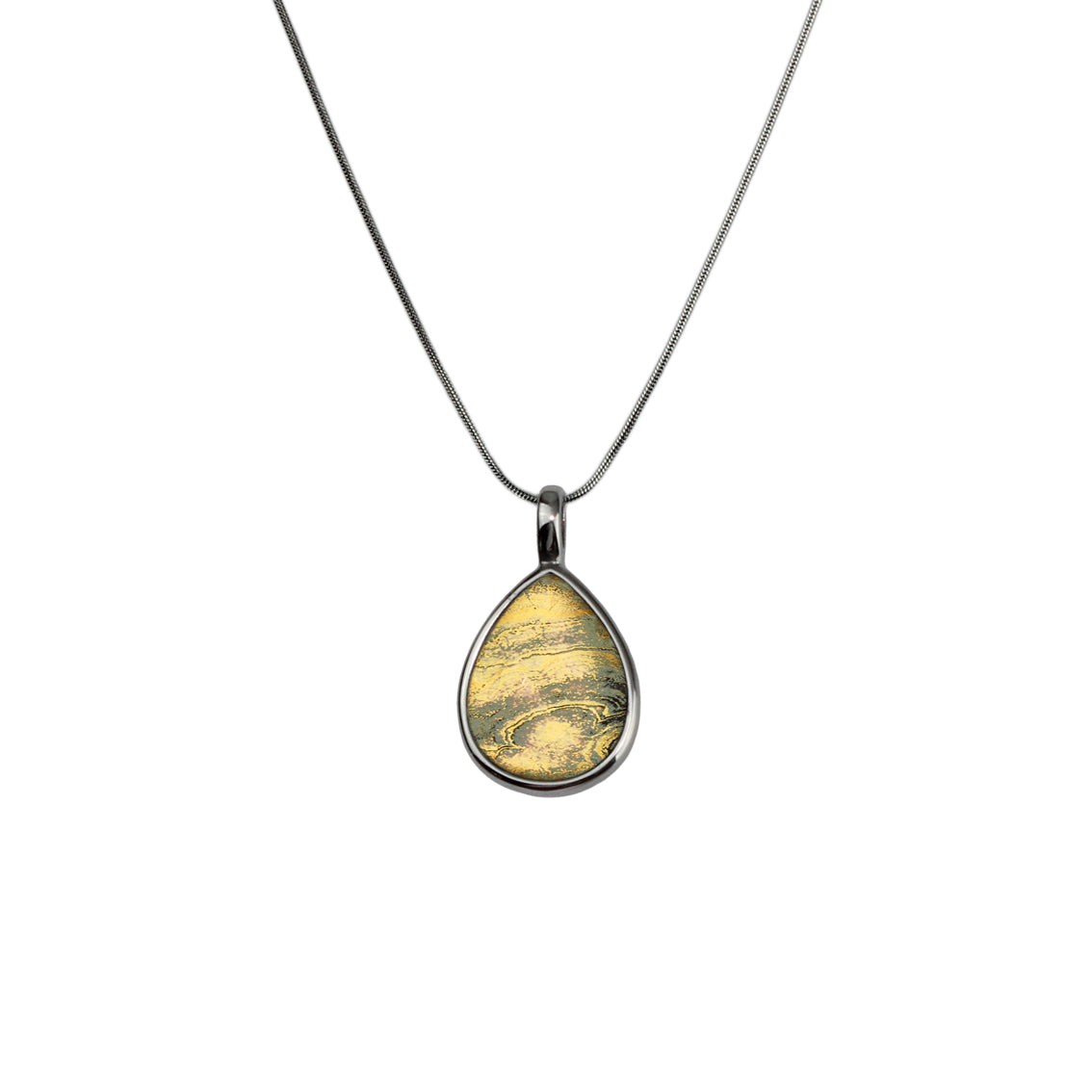 INSPIRED BY NATURE SYDNEY SANDSTONE LARGE DROP PENDANT ON A CHAIN NECKLACE - D824 - in Circle Box