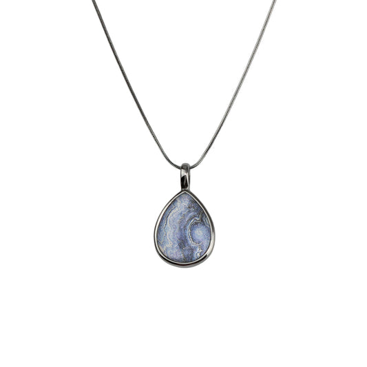 INSPIRED BY NATURE SYDNEY SANDSTONE LARGE DROP PENDANT ON A CHAIN NECKLACE - D824S - on Satchel
