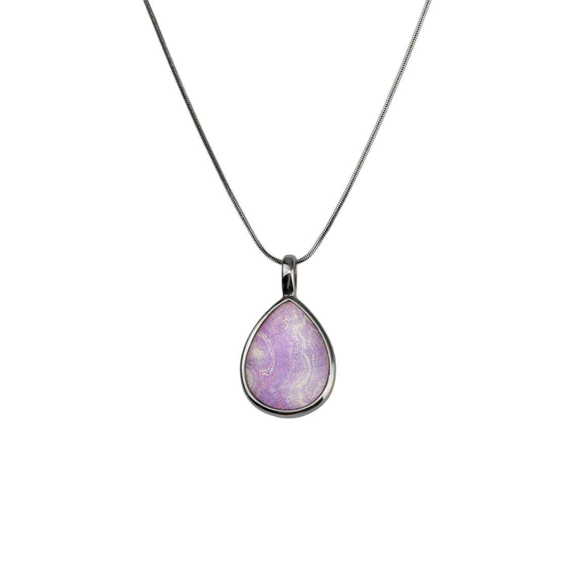 INSPIRED BY NATURE SYDNEY SANDSTONE LARGE DROP PENDANT ON A CHAIN NECKLACE - D824 - in Circle Box