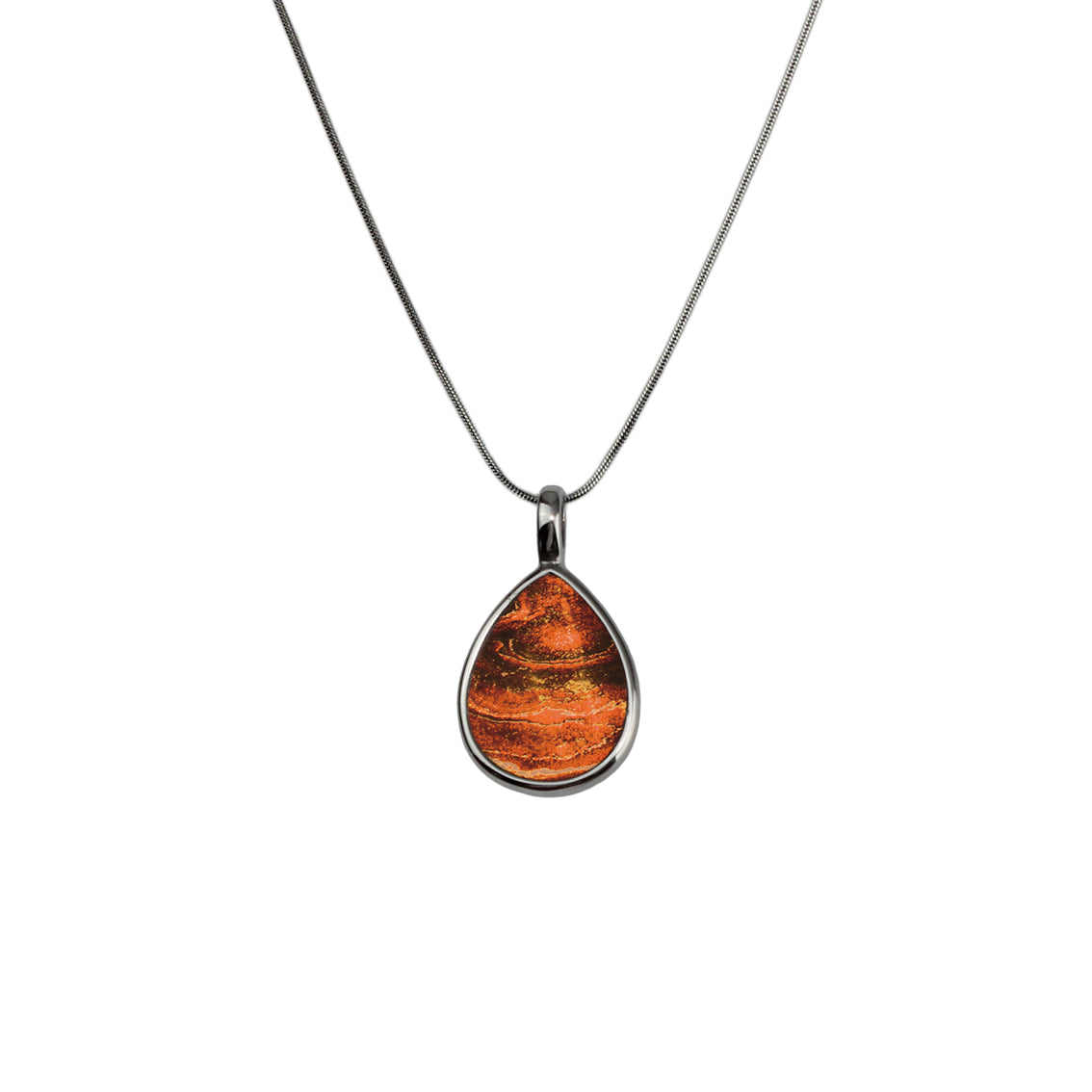 INSPIRED BY NATURE SYDNEY SANDSTONE LARGE DROP PENDANT ON A CHAIN NECKLACE - D824S - on Satchel