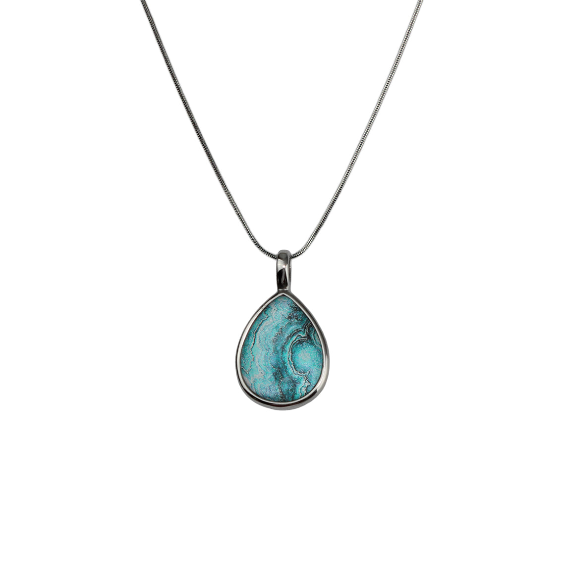 INSPIRED BY NATURE SYDNEY SANDSTONE LARGE DROP PENDANT ON A CHAIN NECKLACE - D824 - in Circle Box