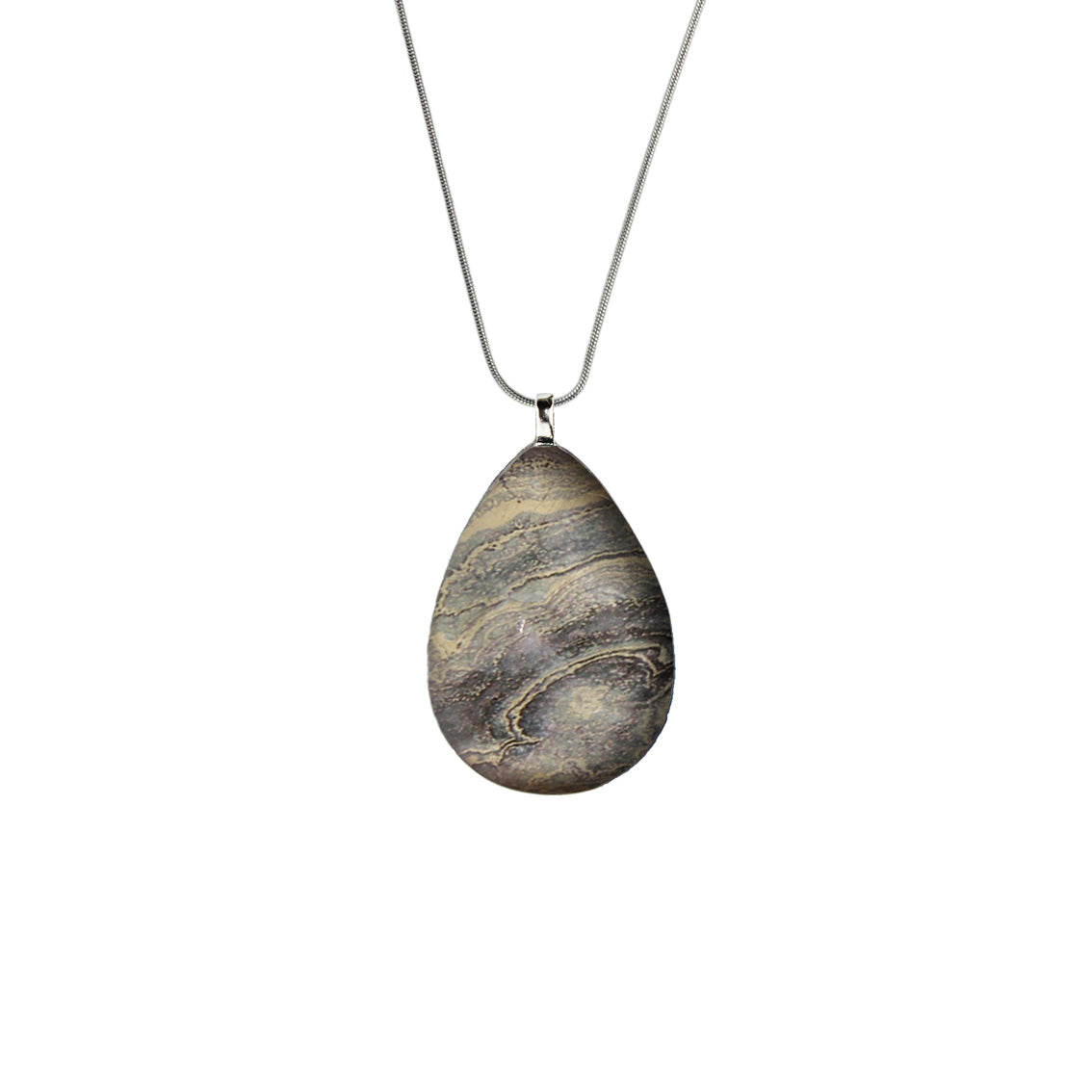 INSPIRED BY NATURE SYDNEY SANDSTONE LARGE DROP PENDANT ON A CHAIN NECKLACE - D805