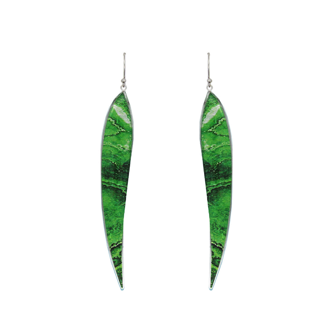 INSPIRED BY NATURE SYDNEY SANDSTONE LARGE LEAF STATEMENT EARRINGS - D822