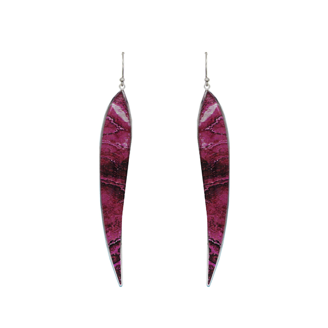 INSPIRED BY NATURE SYDNEY SANDSTONE LARGE LEAF STATEMENT EARRINGS - D822
