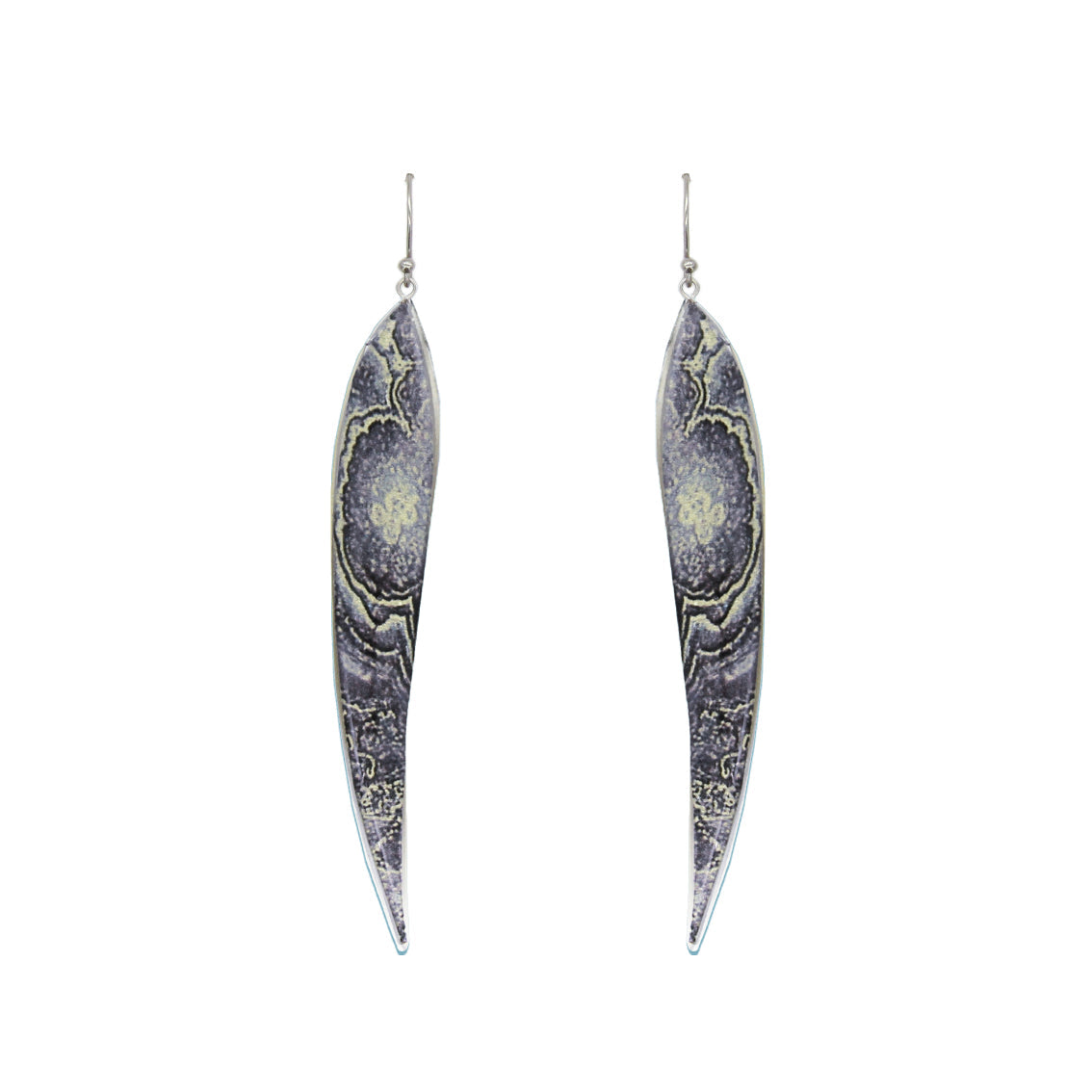 INSPIRED BY NATURE SYDNEY SANDSTONE LARGE LEAF STATEMENT EARRINGS - D822
