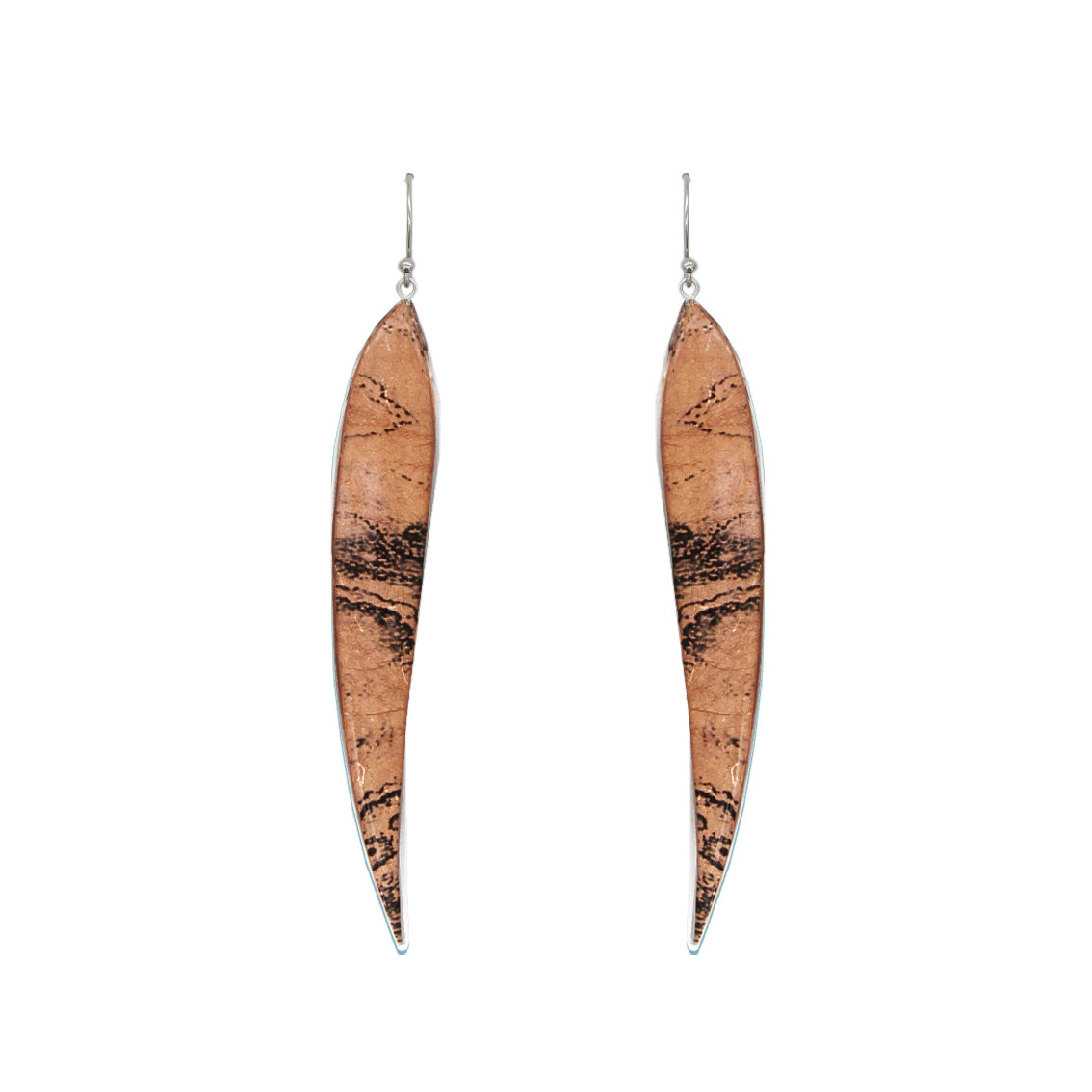 INSPIRED BY NATURE SYDNEY SANDSTONE LARGE LEAF STATEMENT EARRINGS - D822