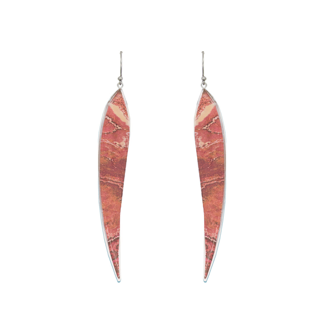 INSPIRED BY NATURE SYDNEY SANDSTONE LARGE LEAF STATEMENT EARRINGS - D822