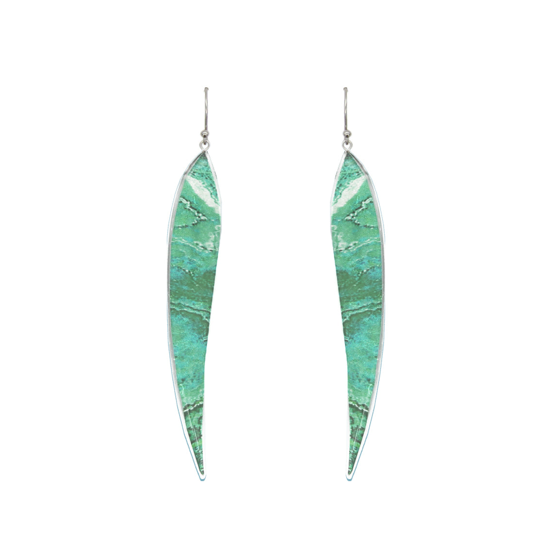 INSPIRED BY NATURE SYDNEY SANDSTONE LARGE LEAF STATEMENT EARRINGS - D822