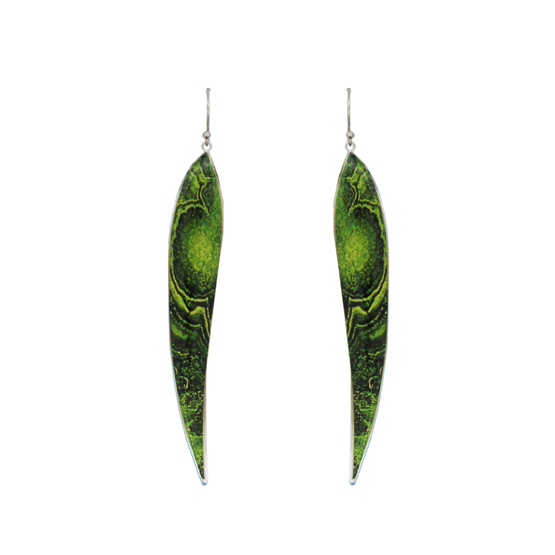INSPIRED BY NATURE SYDNEY SANDSTONE LARGE LEAF STATEMENT EARRINGS - D822