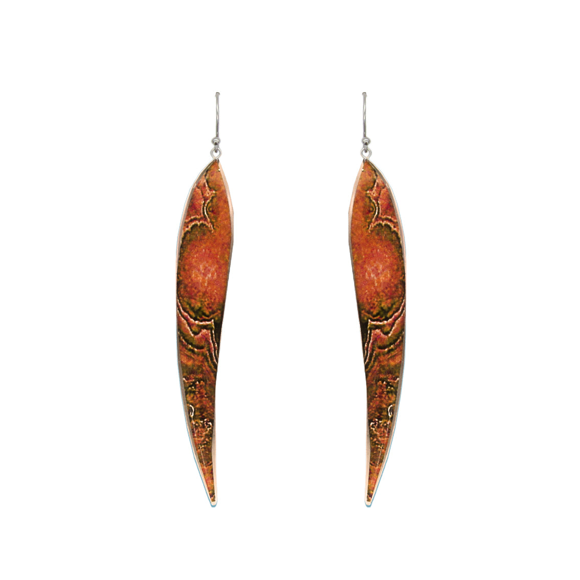 INSPIRED BY NATURE SYDNEY SANDSTONE LARGE LEAF STATEMENT EARRINGS - D822