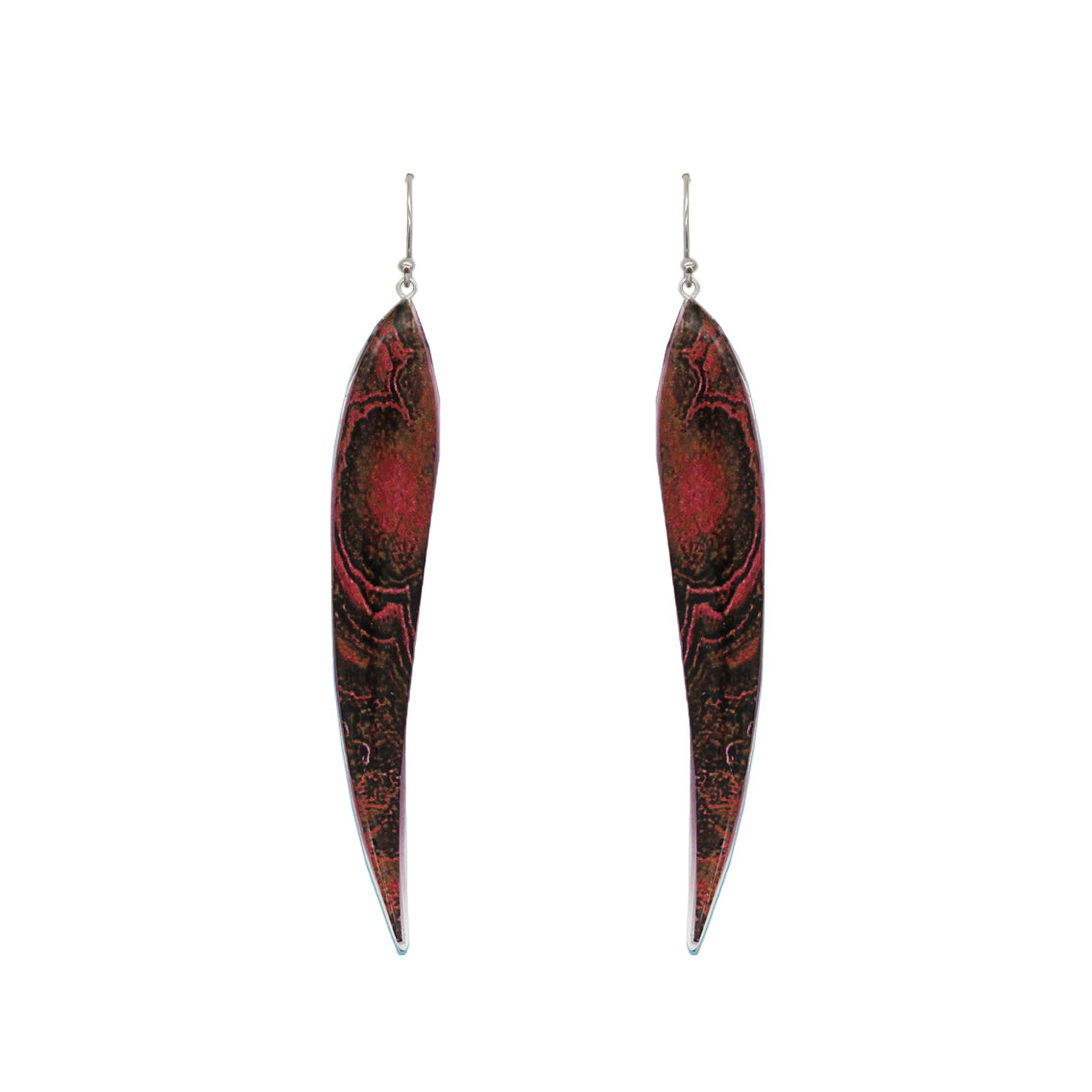 INSPIRED BY NATURE SYDNEY SANDSTONE LARGE LEAF STATEMENT EARRINGS - D822