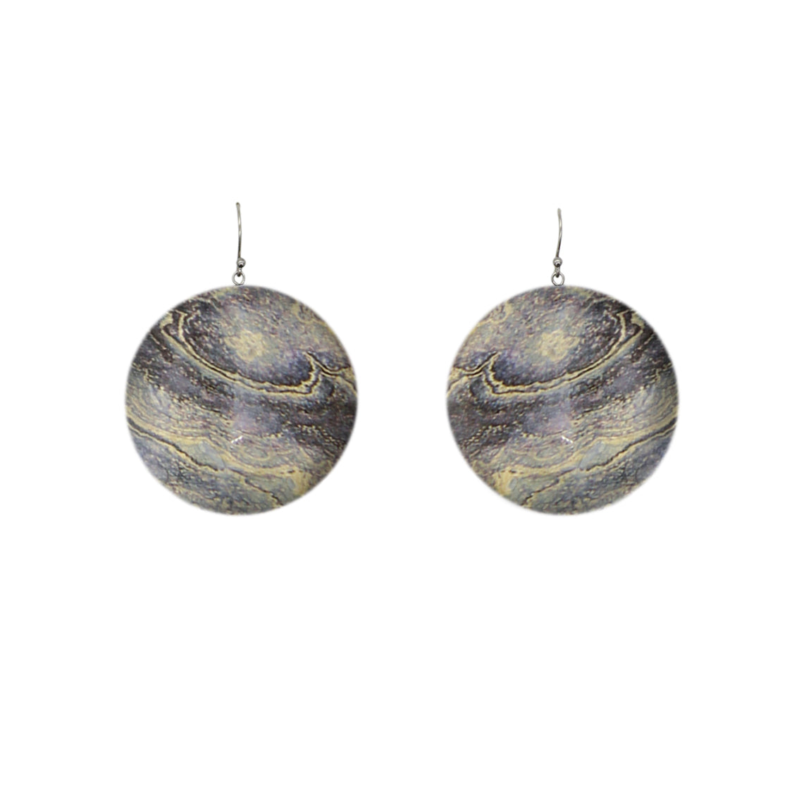 INSPIRED BY NATURE SYDNEY SANDSTONE MEDIUM CIRCLE STATEMENT EARRINGS - D804