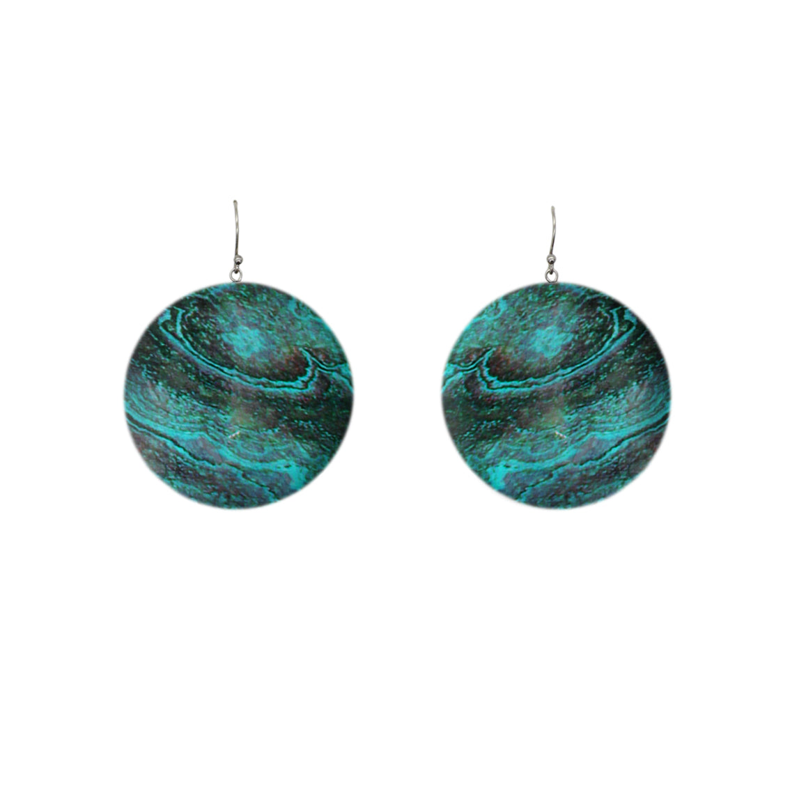 INSPIRED BY NATURE SYDNEY SANDSTONE MEDIUM CIRCLE STATEMENT EARRINGS - D804