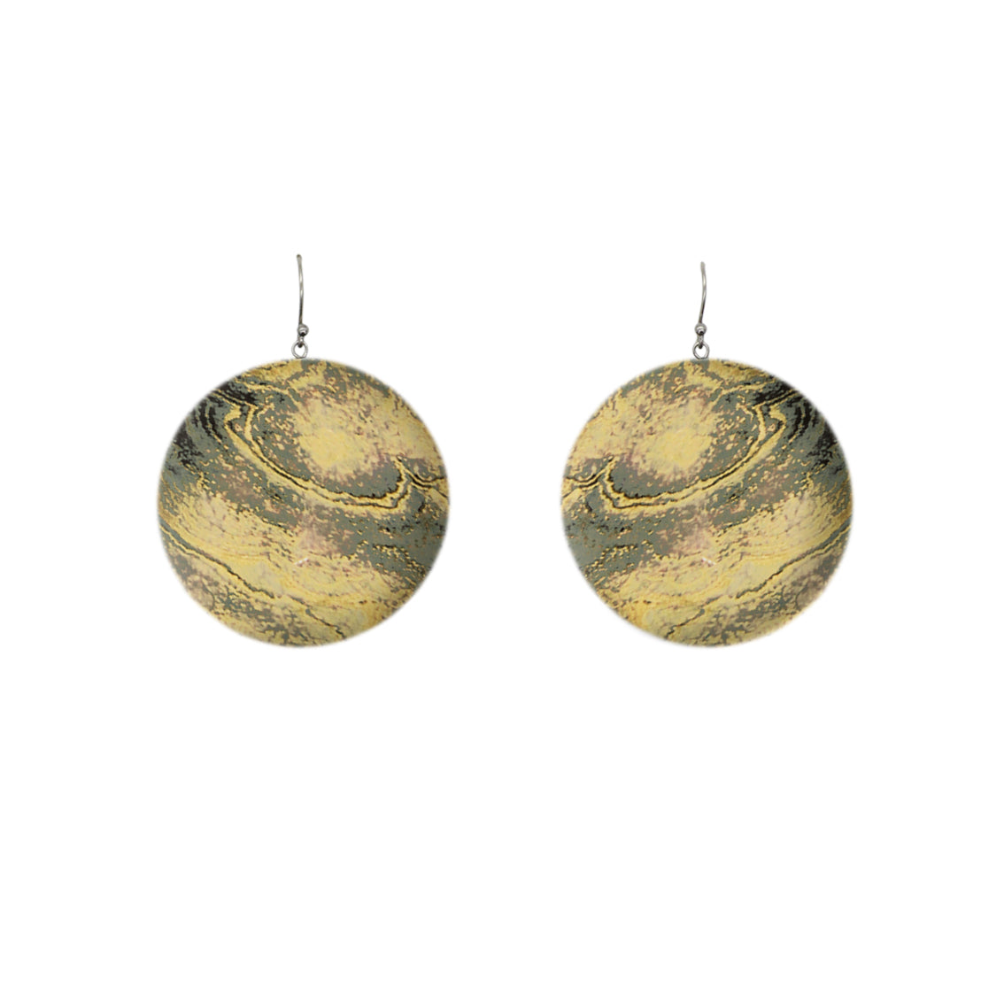 INSPIRED BY NATURE SYDNEY SANDSTONE MEDIUM CIRCLE STATEMENT EARRINGS - D804