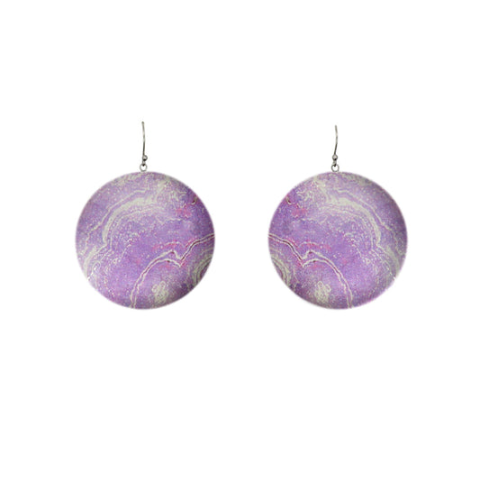 INSPIRED BY NATURE SYDNEY SANDSTONE MEDIUM CIRCLE STATEMENT EARRINGS - D804