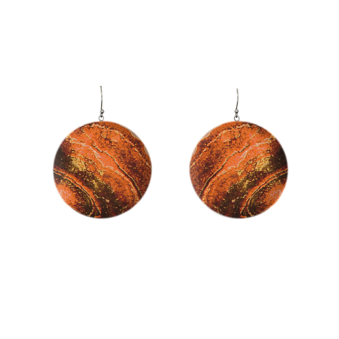 INSPIRED BY NATURE SYDNEY SANDSTONE MEDIUM CIRCLE STATEMENT EARRINGS - D804