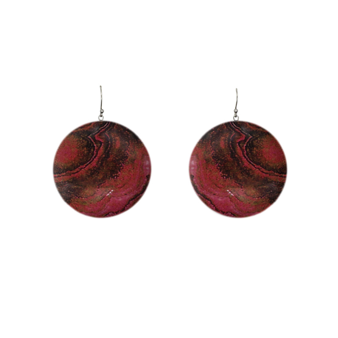 INSPIRED BY NATURE SYDNEY SANDSTONE MEDIUM CIRCLE STATEMENT EARRINGS - D804