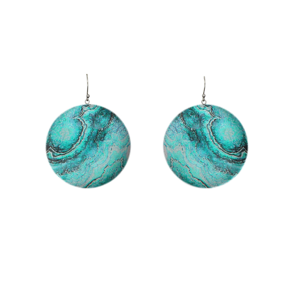 INSPIRED BY NATURE SYDNEY SANDSTONE MEDIUM CIRCLE STATEMENT EARRINGS - D804