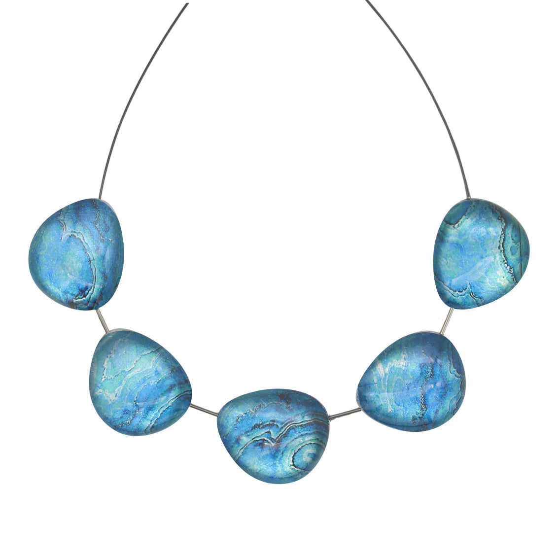 INSPIRED BY NATURE SYDNEY SANDSTONE PEBBLE SHAPE ADJUSTABLE NECKLACE - D807