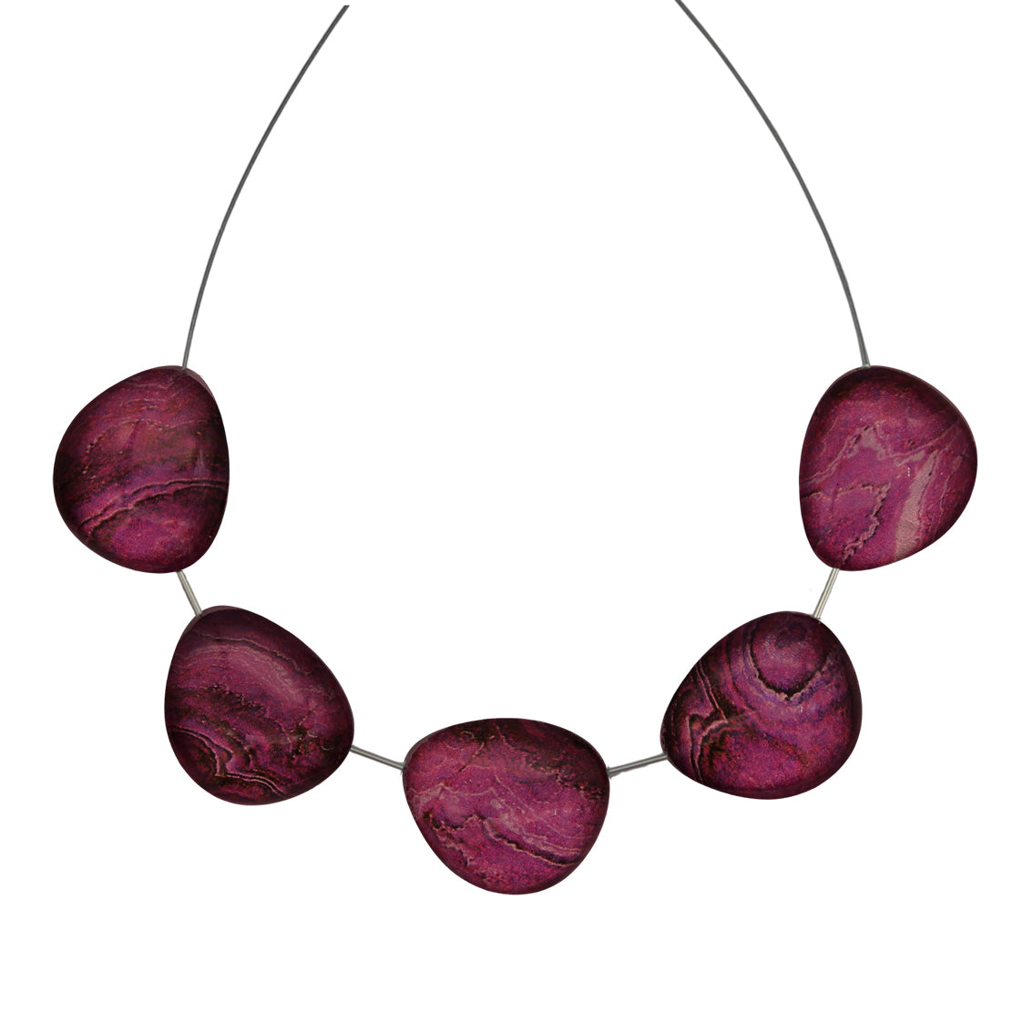 INSPIRED BY NATURE SYDNEY SANDSTONE PEBBLE SHAPE ADJUSTABLE NECKLACE - D807