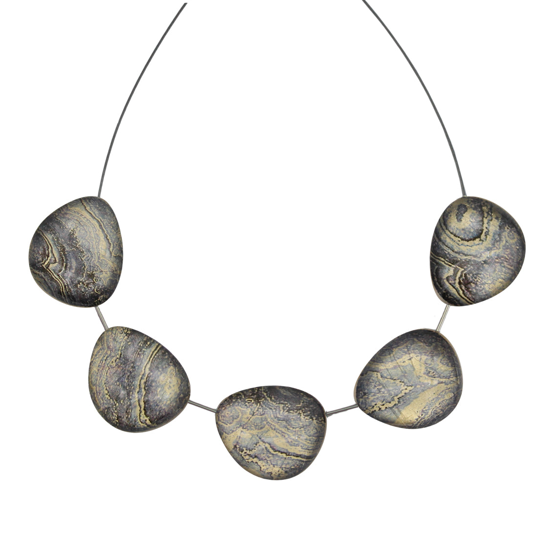 INSPIRED BY NATURE SYDNEY SANDSTONE PEBBLE SHAPE ADJUSTABLE NECKLACE - D807