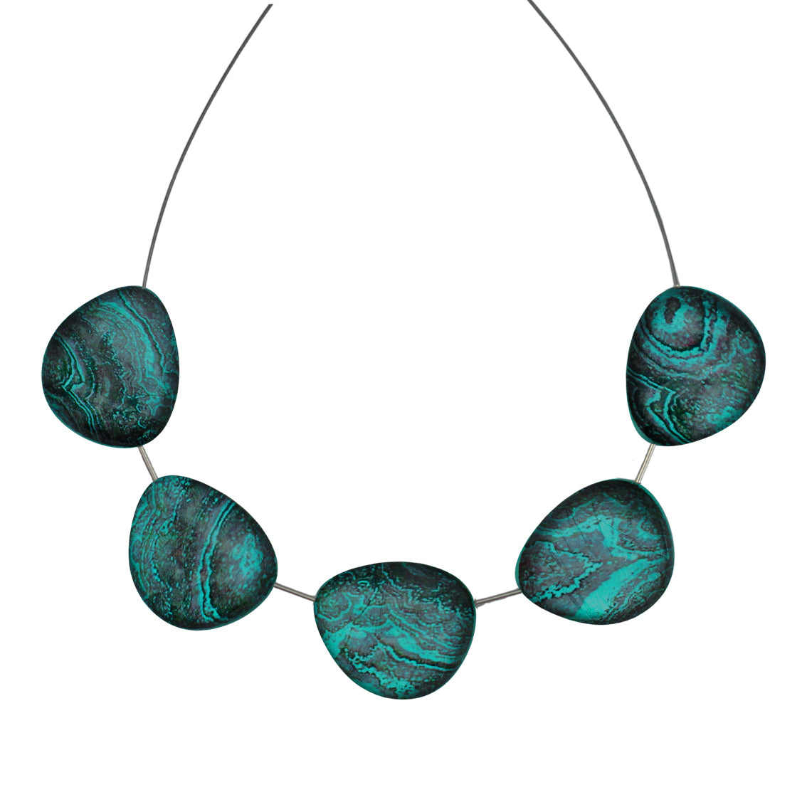 INSPIRED BY NATURE SYDNEY SANDSTONE PEBBLE SHAPE ADJUSTABLE NECKLACE - D807