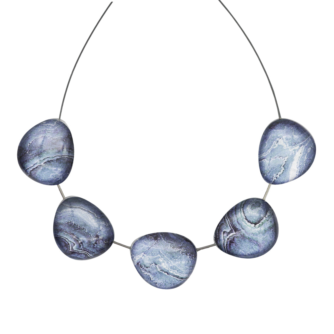 INSPIRED BY NATURE SYDNEY SANDSTONE PEBBLE SHAPE ADJUSTABLE NECKLACE - D807