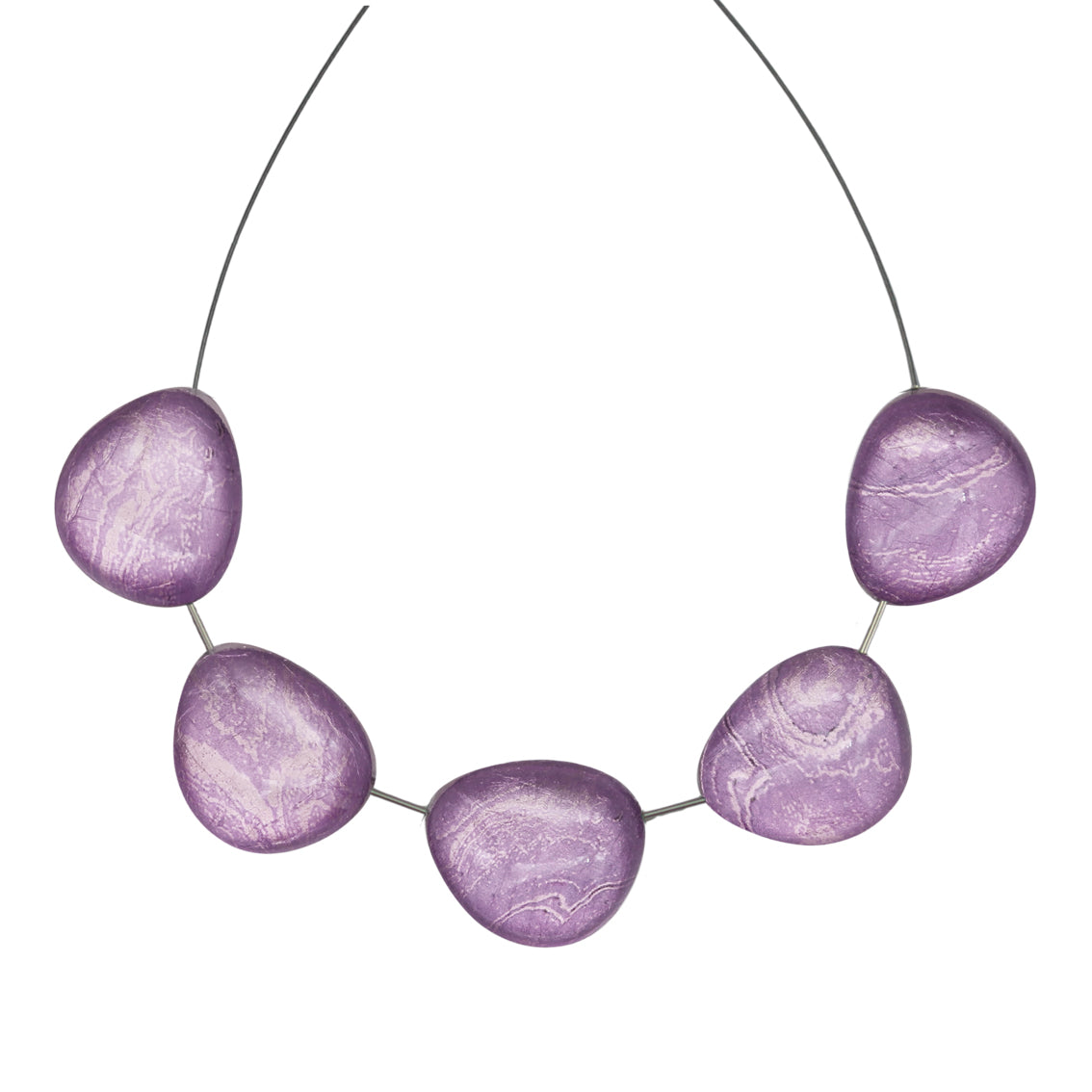 INSPIRED BY NATURE SYDNEY SANDSTONE PEBBLE SHAPE ADJUSTABLE NECKLACE - D807