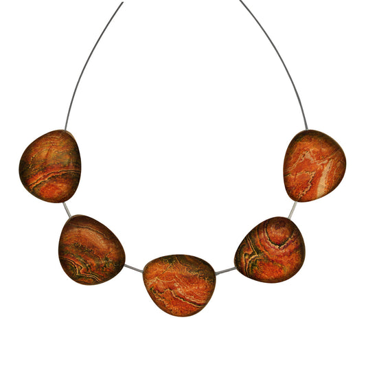 INSPIRED BY NATURE SYDNEY SANDSTONE PEBBLE SHAPE ADJUSTABLE NECKLACE - D807