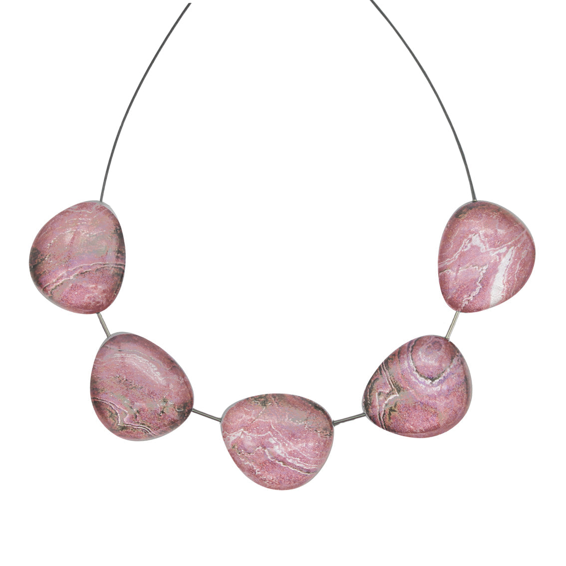 INSPIRED BY NATURE SYDNEY SANDSTONE PEBBLE SHAPE ADJUSTABLE NECKLACE - D807