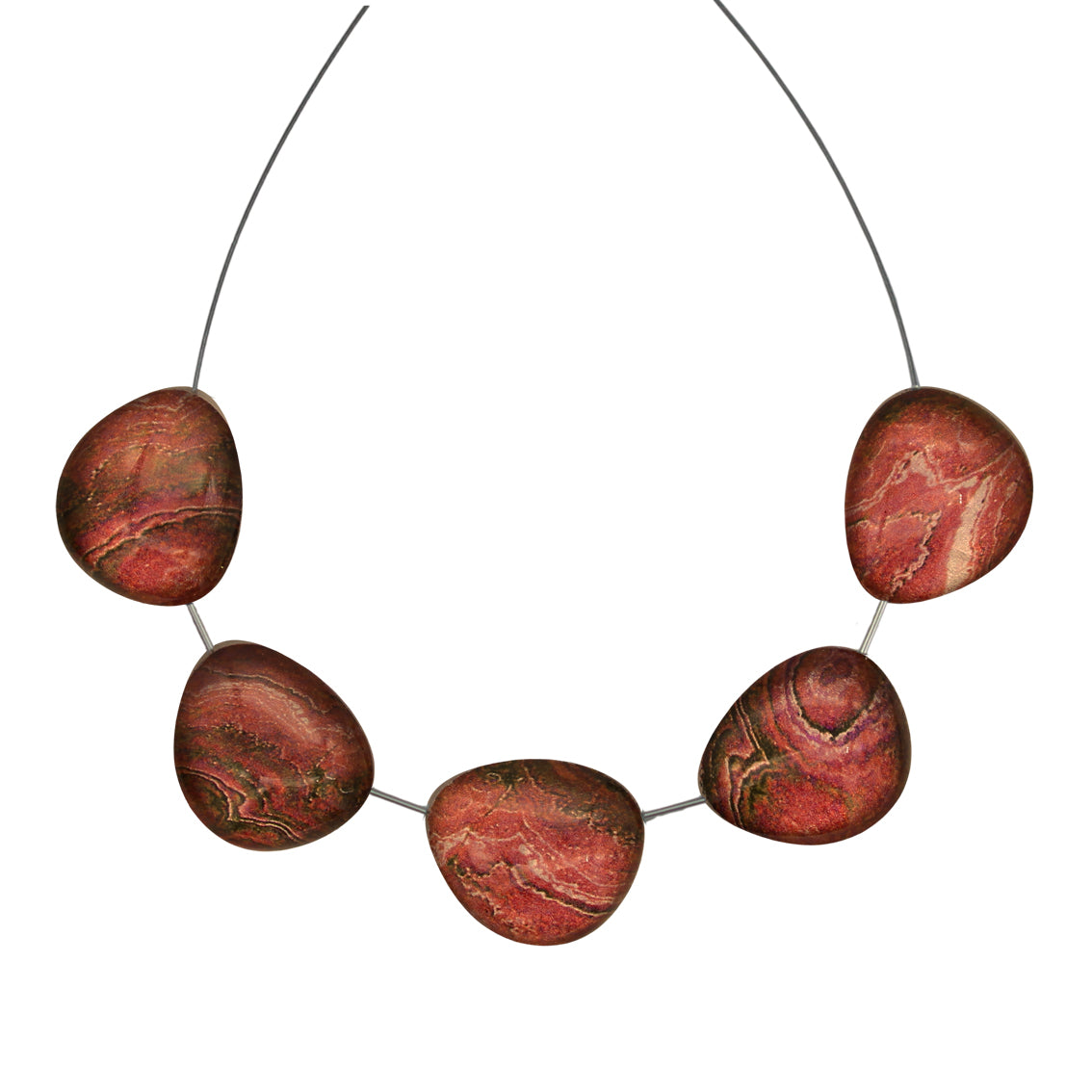 INSPIRED BY NATURE SYDNEY SANDSTONE PEBBLE SHAPE ADJUSTABLE NECKLACE - D807