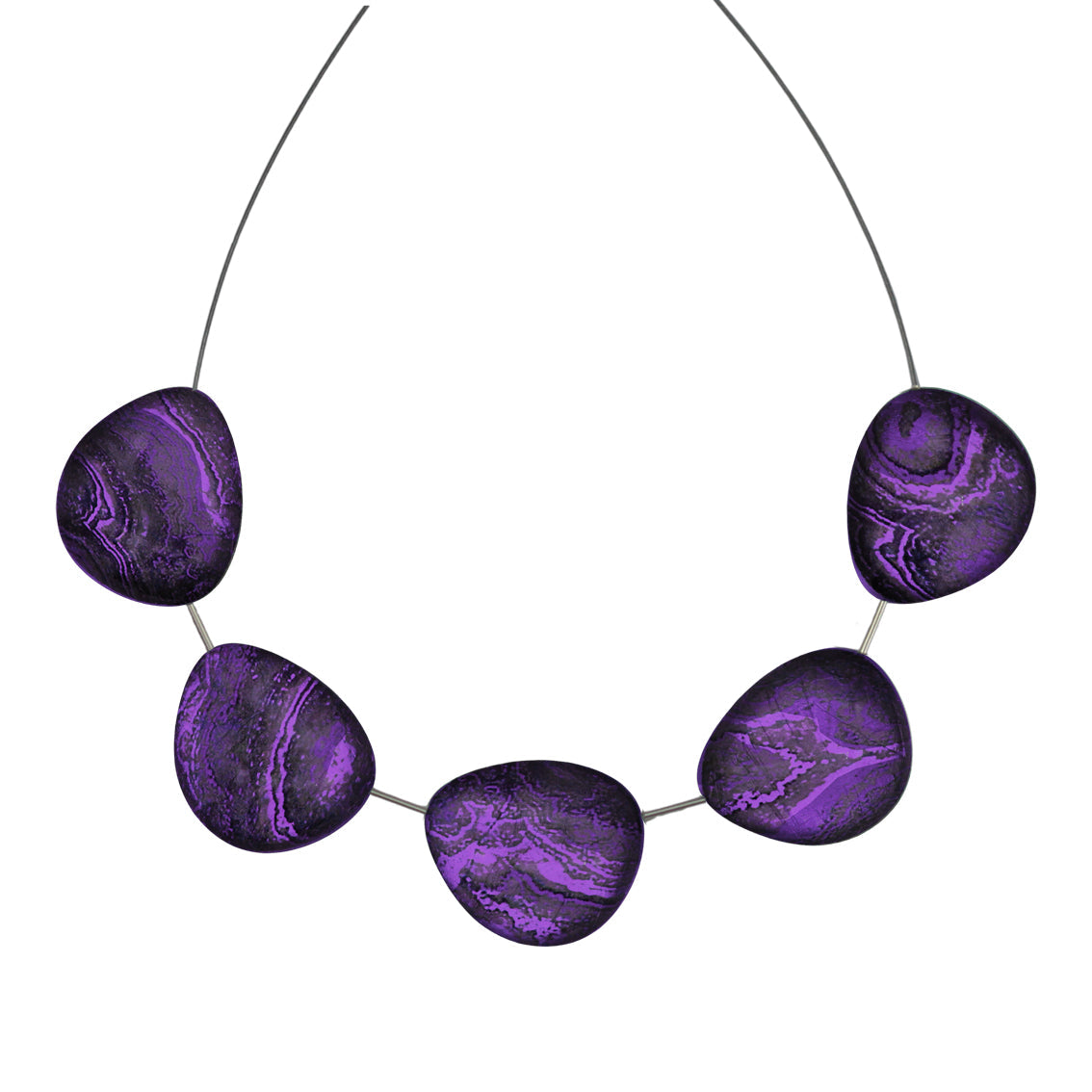 INSPIRED BY NATURE SYDNEY SANDSTONE PEBBLE SHAPE ADJUSTABLE NECKLACE - D807