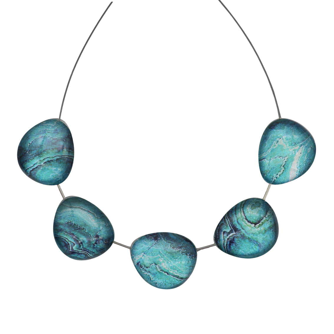 INSPIRED BY NATURE SYDNEY SANDSTONE PEBBLE SHAPE ADJUSTABLE NECKLACE - D807