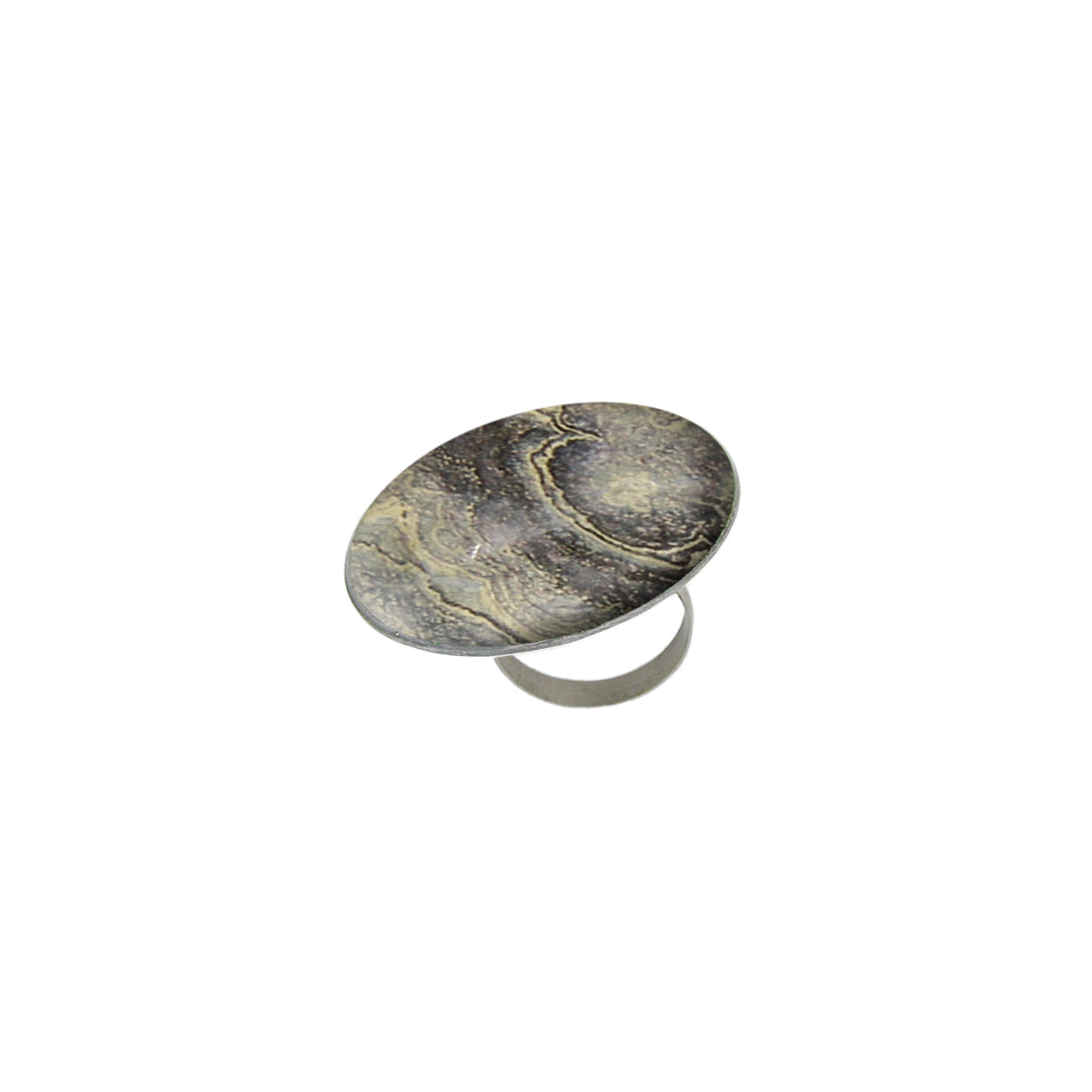 INSPIRED BY NATURE SYDNEY SANDSTONE STATEMENT ADJUSTABLE CIRCLE RING - D813
