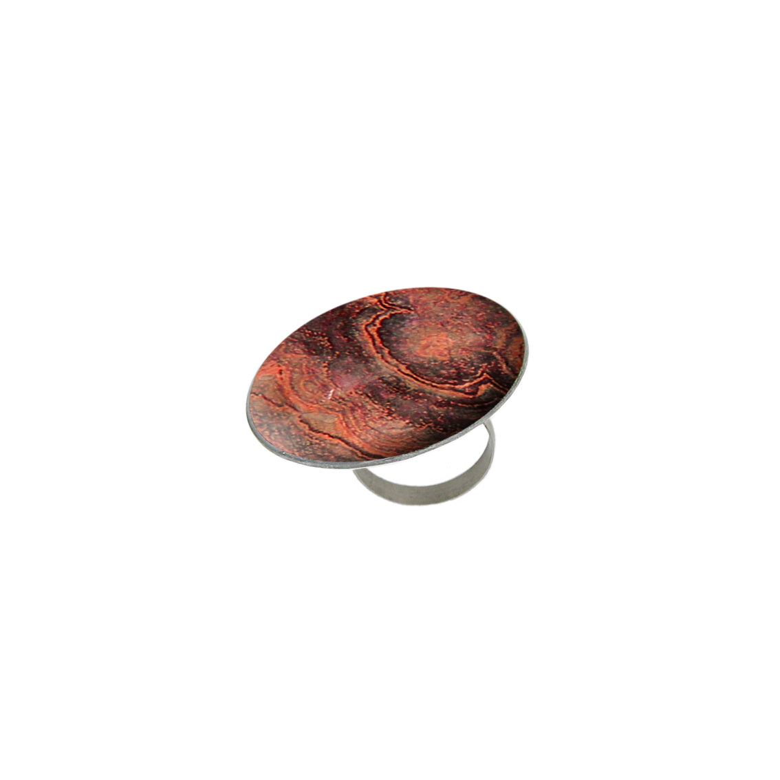 INSPIRED BY NATURE SYDNEY SANDSTONE STATEMENT ADJUSTABLE CIRCLE RING - D813