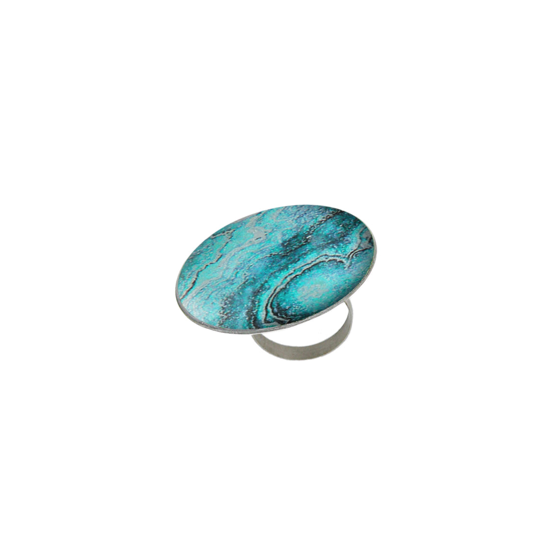 INSPIRED BY NATURE SYDNEY SANDSTONE STATEMENT ADJUSTABLE CIRCLE RING - D813