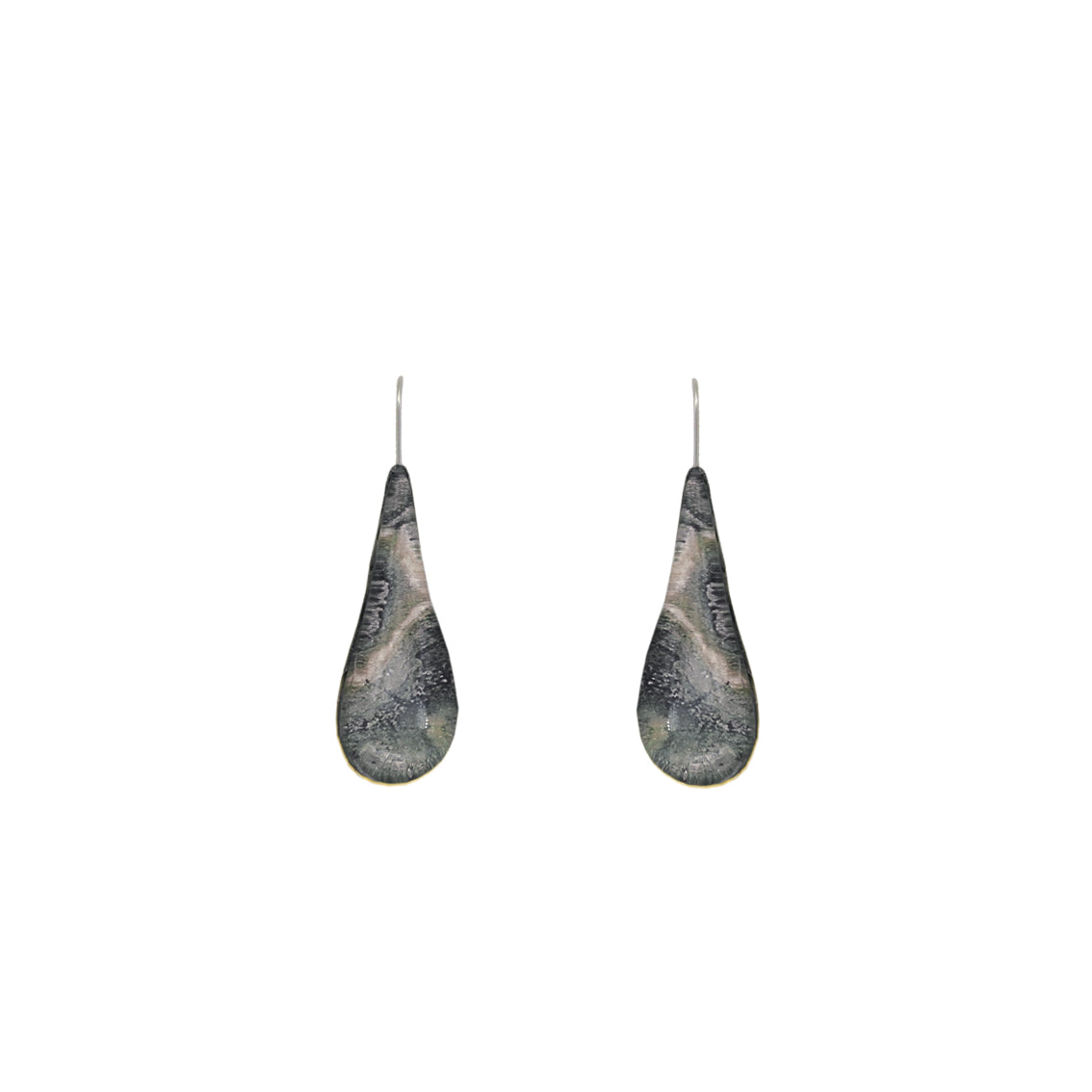 INSPIRED BY NATURE SYDNEY SANDSTONE TEAR DROP MEDIUM DANGLE EARRINGS - D803